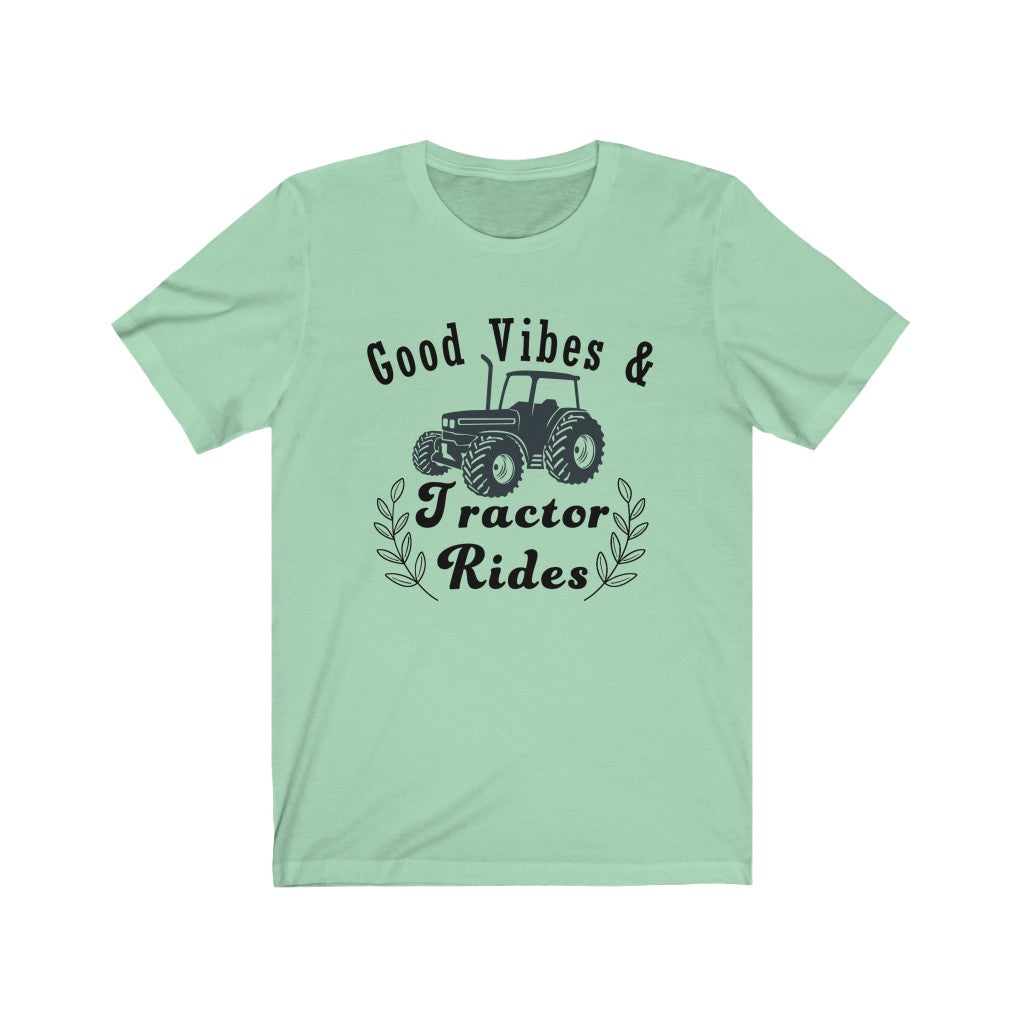 Good Vibes & Tractor Rides - Unisex Jersey Short Sleeve Tee