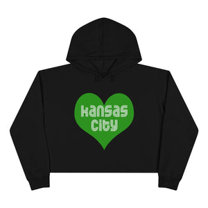 Kansas City Heart Green - Crop Hoodie