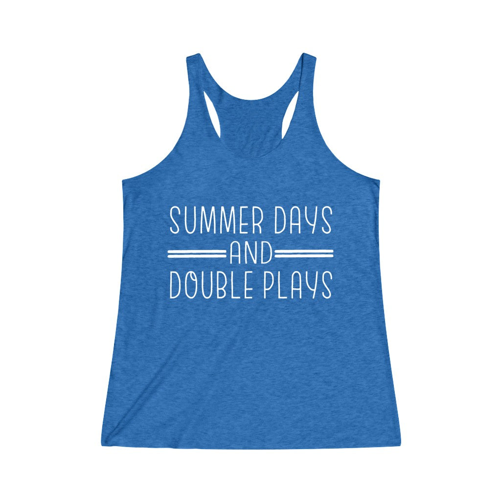 Summer Days & Double Plays - Women's Tri-Blend Racerback Tank
