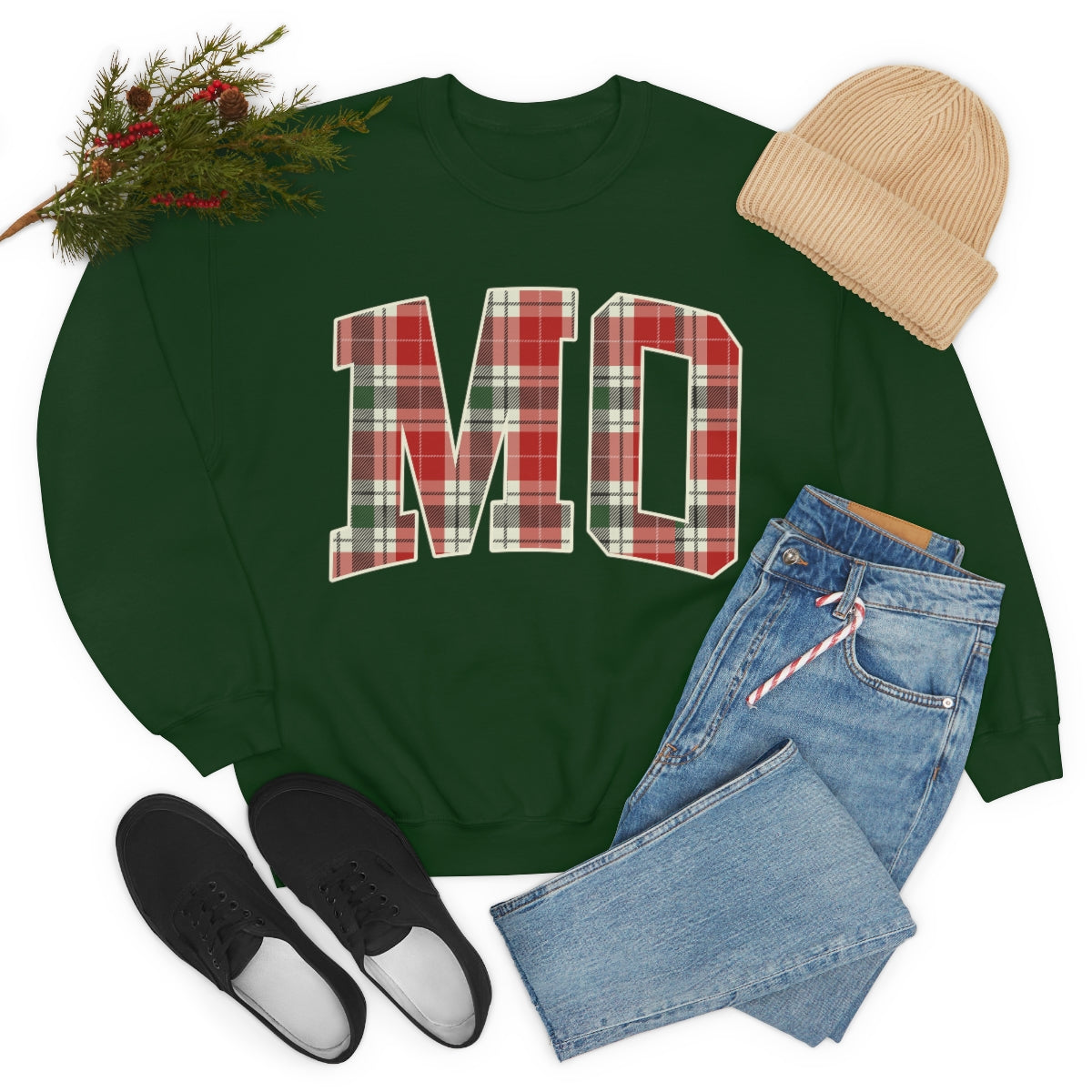 MO Christmas Plaid - Unisex Heavy Blend™ Crewneck Sweatshirt