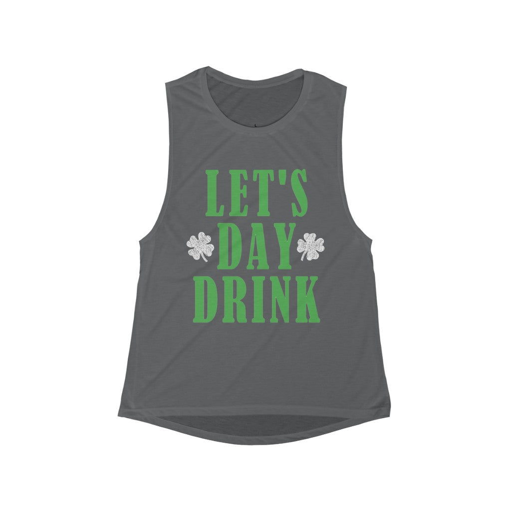 Let's Day Drink - Women's Flowy Scoop Muscle Tank