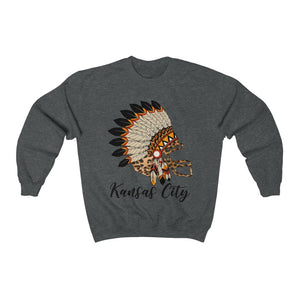 Headdress Leopard Helmet - S-5XL - Unisex Heavy Blend™ Crewneck Sweatshirt