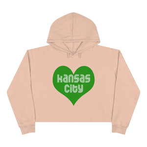 Kansas City Heart Green - Crop Hoodie